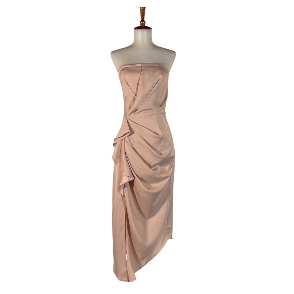 C/MEO Collective No Less Midi Dress Women’s S Sleeveless Satin Chic Classic‎